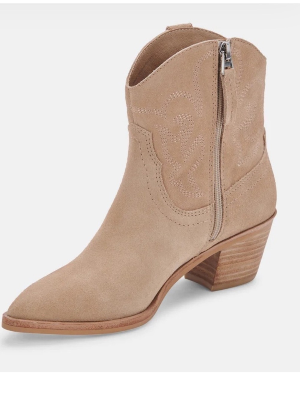Dolce Vita Suede Ankle Boots in Taupe - Women's Chelsea Heel Boot
